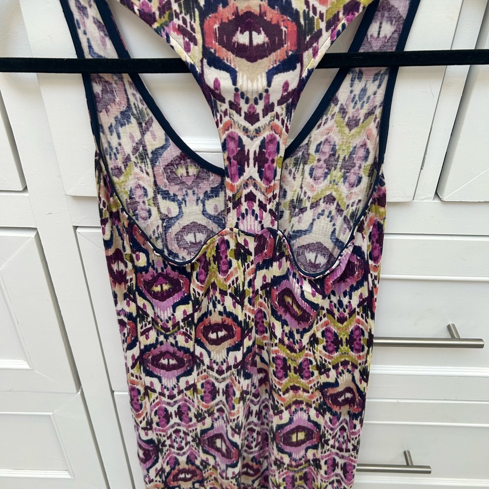 Vince Ikat-Print Racerback Maxi Dress in Navy Trim - Picture 4 of 5